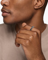 Armory® Band Ring in Sterling Silver with Black Diamonds, 6.2mm